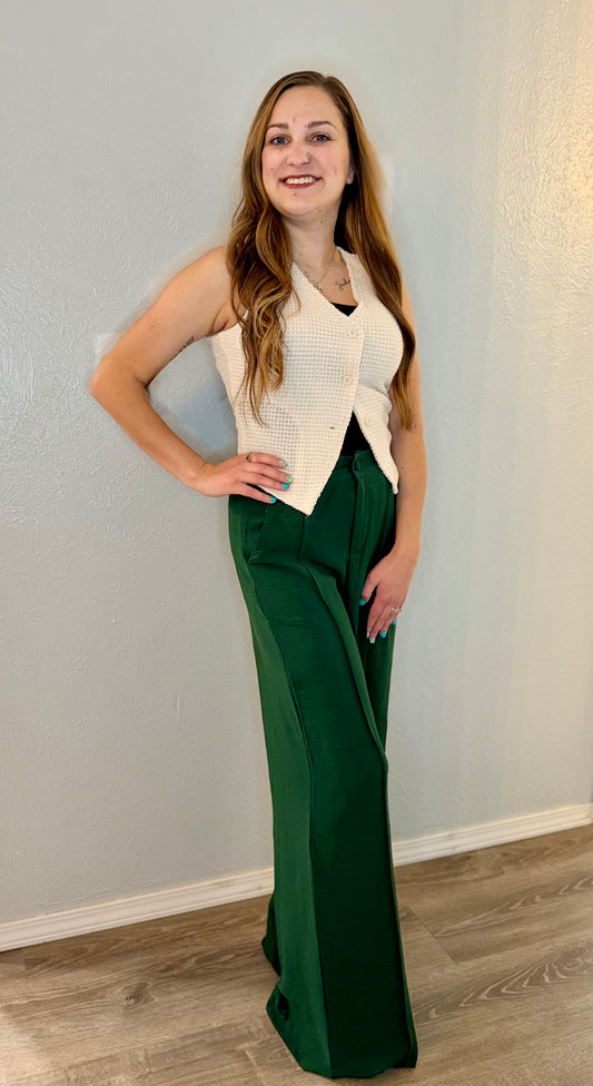 Green Wide Leg Trousers