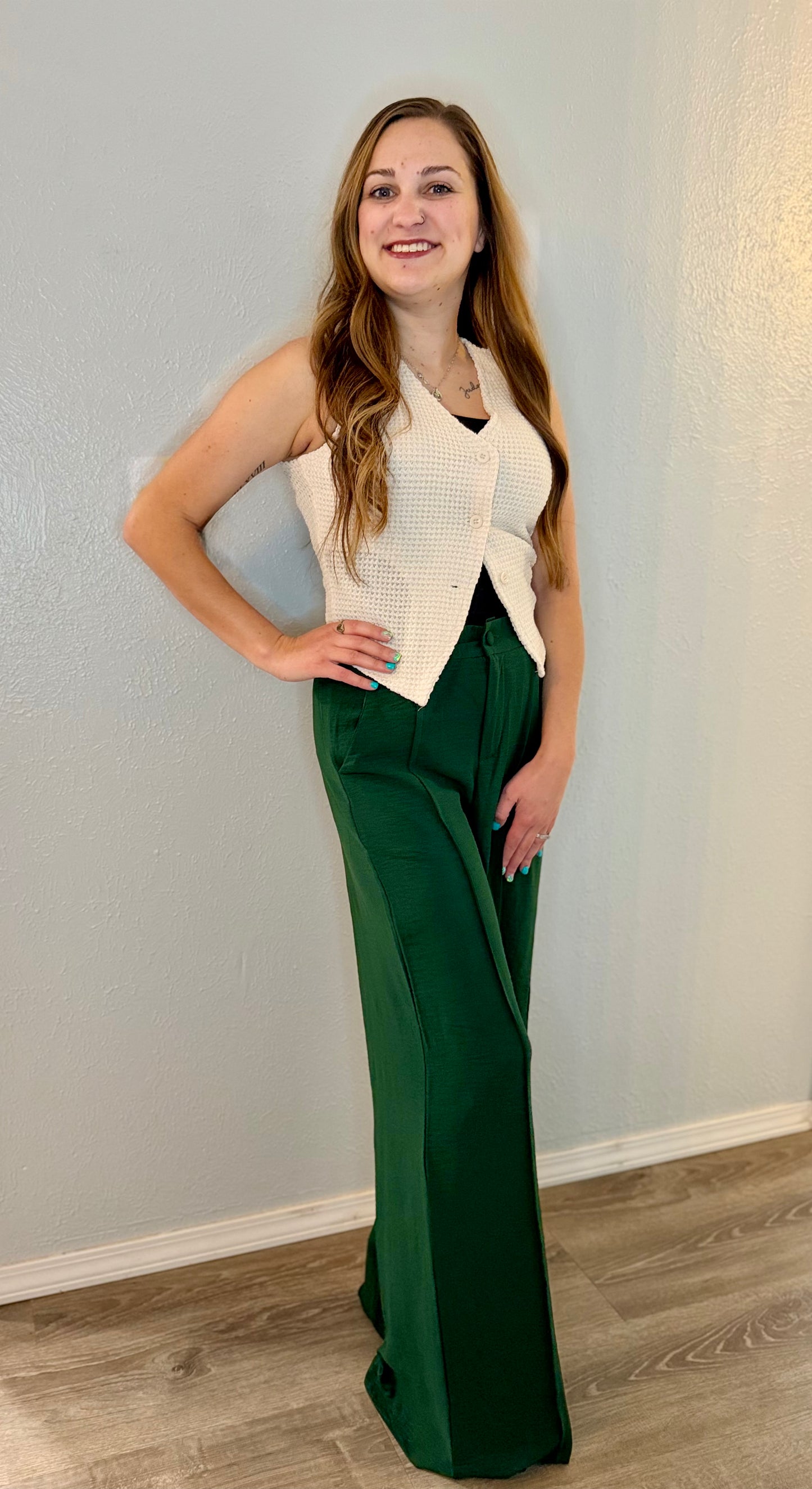 Green Wide Leg Trousers