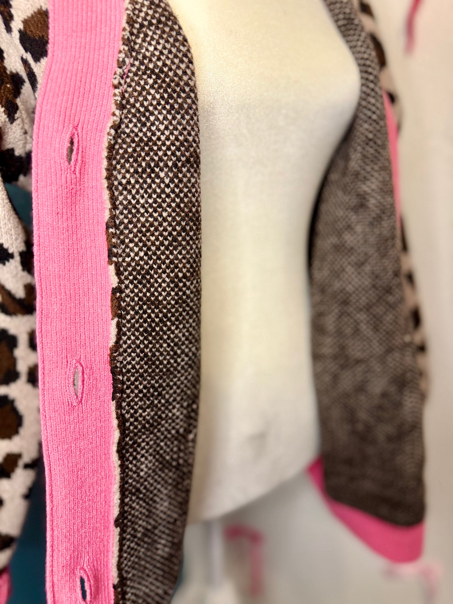 Leopard Oversized Button-Down Sweater Cardigan